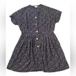 Banana Republic Short Sleeve Floral Dress Pockets Front Button Vintage Small
